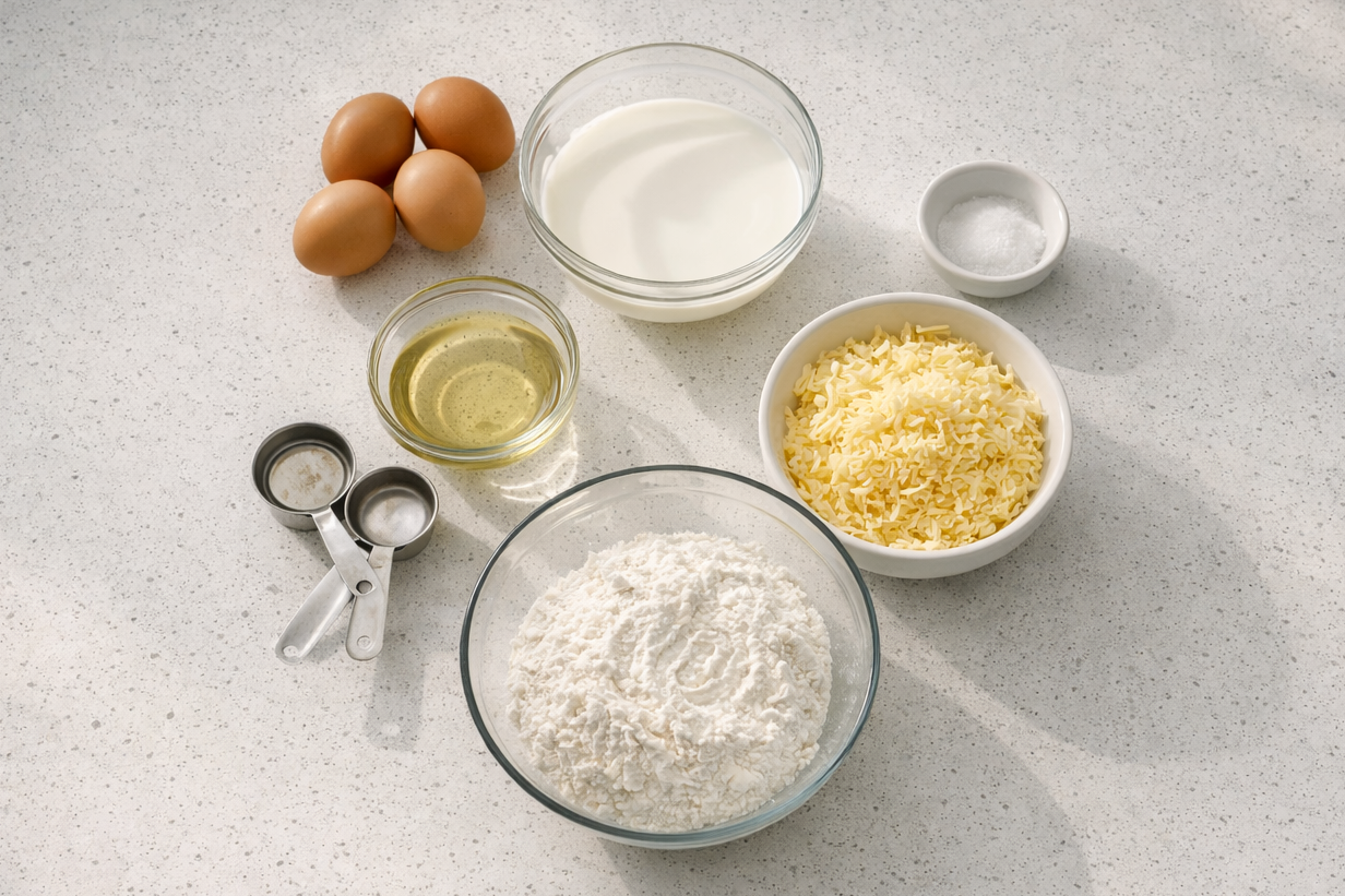 easy brazilian cheese bread (pão de queijo)